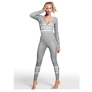 Victoria’s Secret PINK thermal snowflake onesie